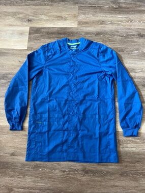 NWOT Landau ProFlex Modern Fit Long Sleeve Scrub Jacket Blue Size S